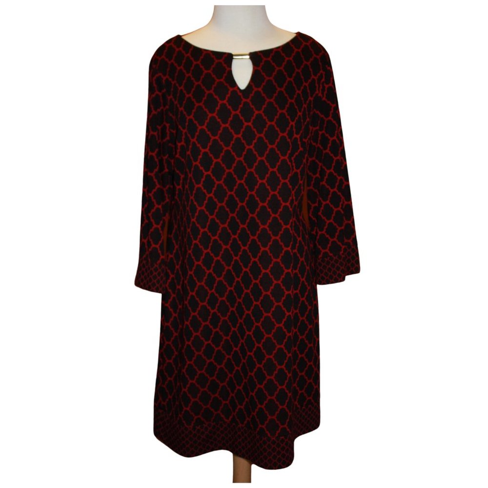 RN Studio Black & Red Patterned Dress